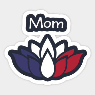 Mother's Day Patriotic Lotus Blossom Retro Vintage Sticker